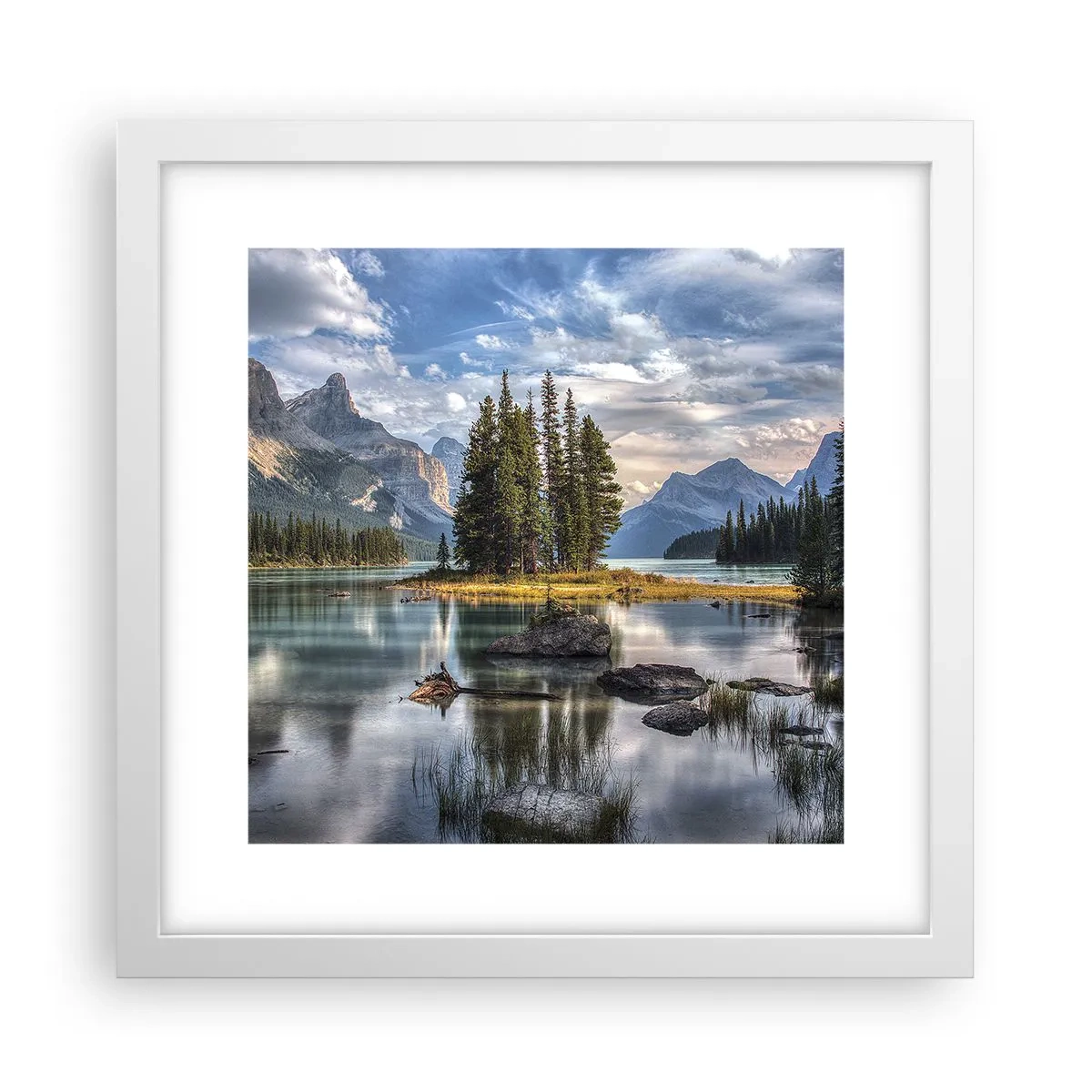 Plagát v bielom ráme - Pri veľkej a čistej vode… - 30x30 cm