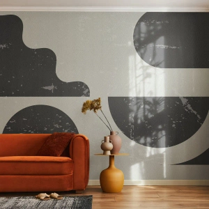 Fototapeta Premium Sand - Kompozícia nad a pod - Abstrakcia, Čierna a biela, Vo veku - 450x315 cm