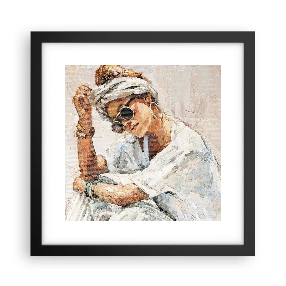 Plagát v čiernom ráme - Portrét v plnom slnku - 30x30 cm