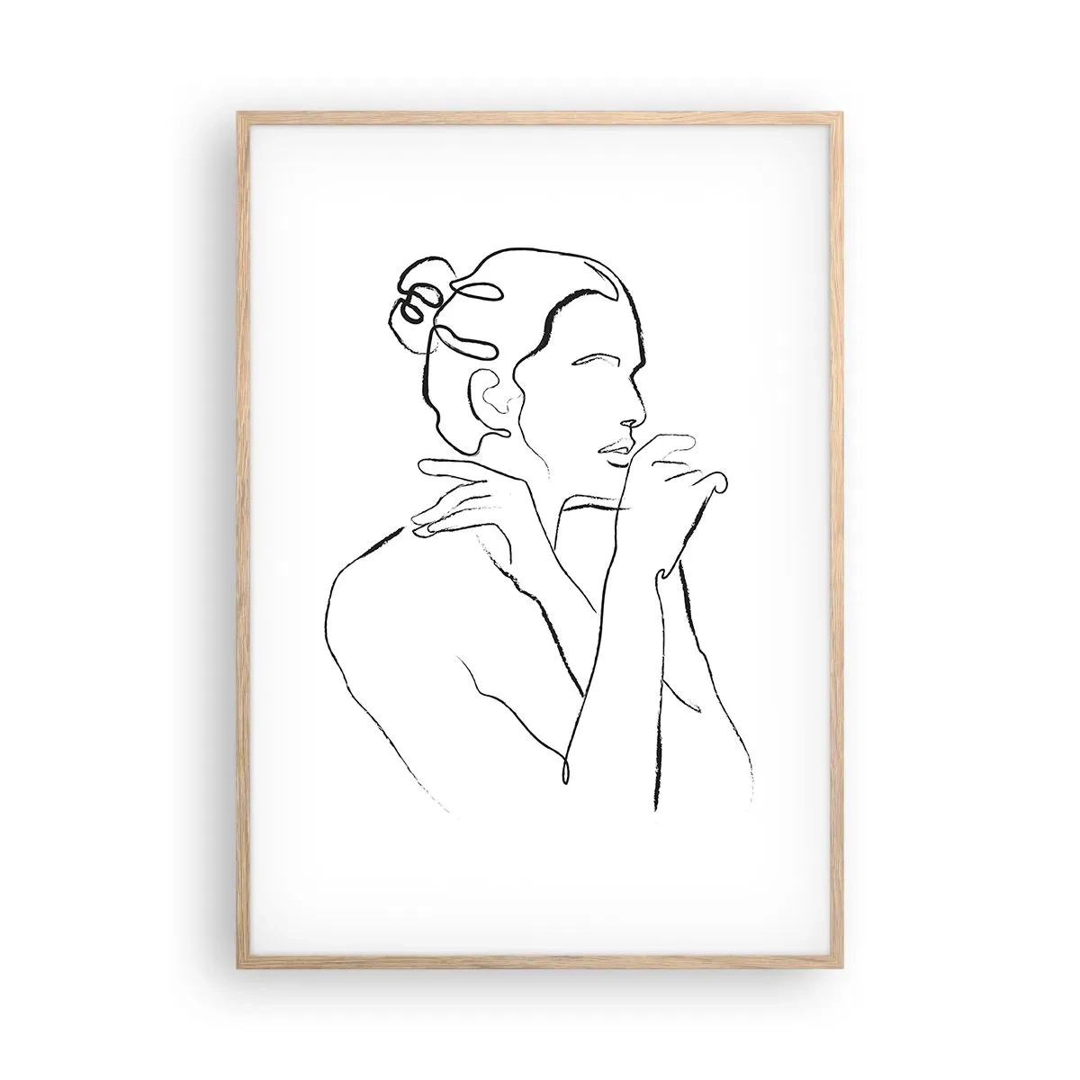 Plagát v ráme zo svetlého duba - Akt: zmyselné tajomstvo - 70x100 cm