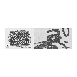 Vzorka fototapety Premium Canvas - Abstrakcia: tanec radosti - Boho, Čierna a biela, Minimalizmus - 100x30 cm