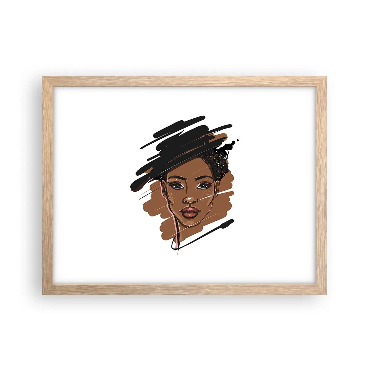 Plagát v ráme zo svetlého duba - Sladká ako čokoláda - 40x30 cm