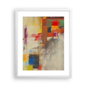 Plagát v bielom ráme - Geometria farieb - 40x50 cm