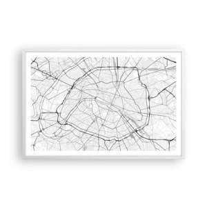 Plagát v bielom ráme - Kvet Paríža - 91x61 cm