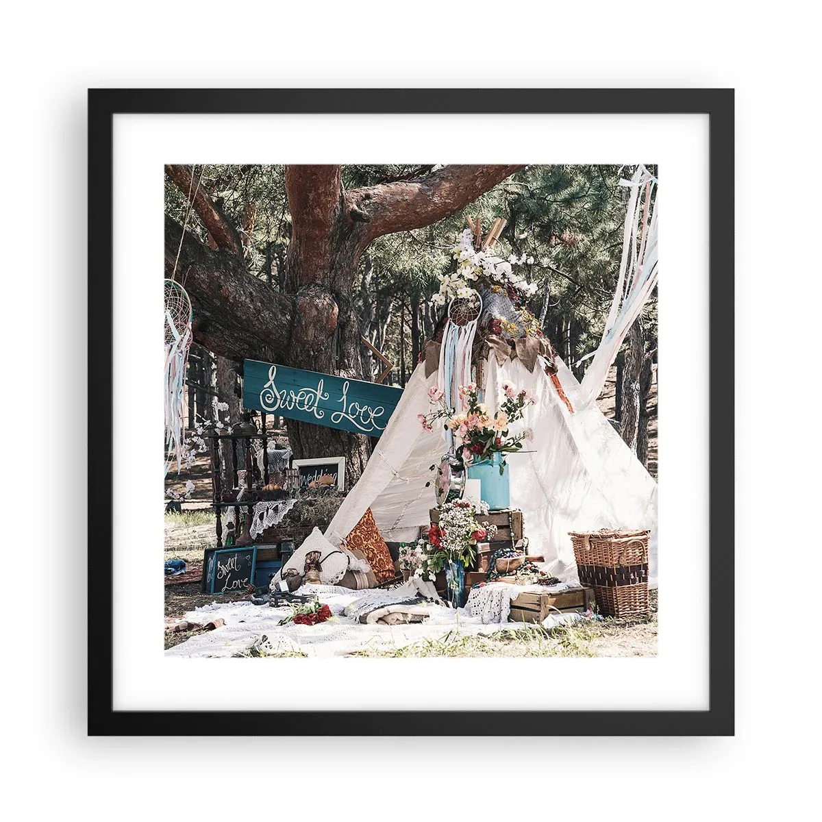 Plagát v čiernom ráme - Make love… - 40x40 cm