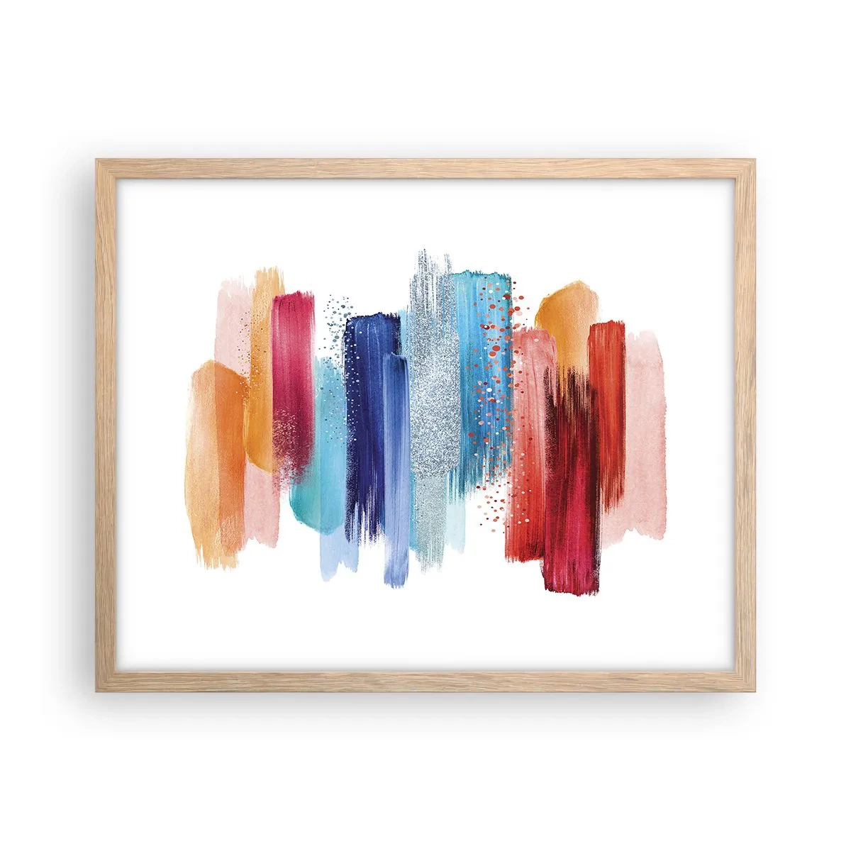 Plagát v ráme zo svetlého duba - Hore a dole - 50x40 cm