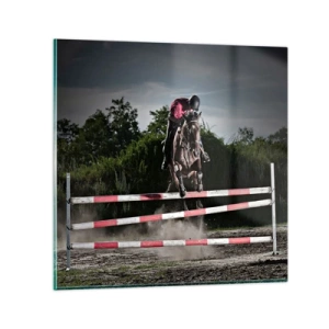 Obraz na skle - Spoločne pre víťazstvo - 40x40 cm