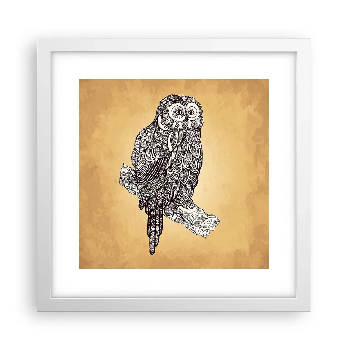 Plagát v bielom ráme - Majstrovské ornamenty múdrosti - 30x30 cm