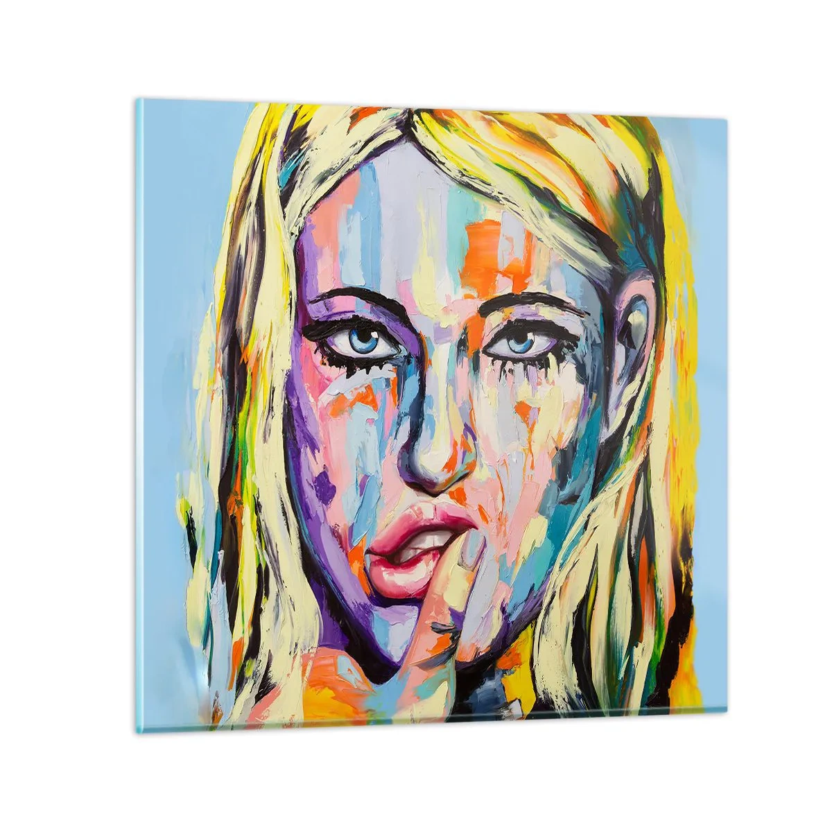 Obraz na skle - Pozri sa jej priamo do očí - 50x50 cm