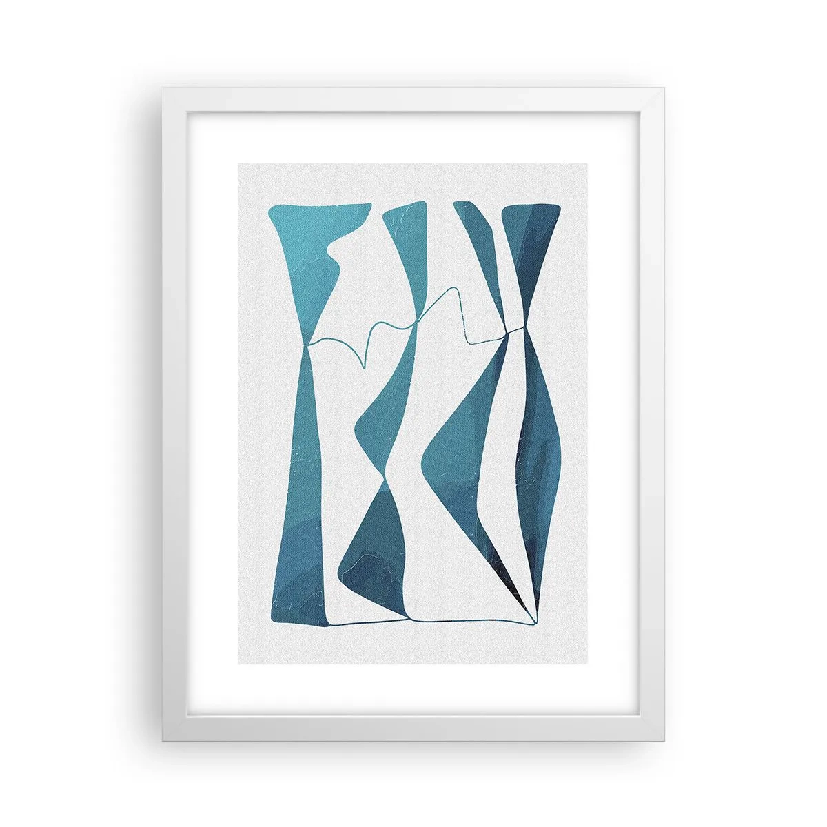 Plagát v bielom ráme - Abstrakcia: tyrkysový vzťah - 30x40 cm