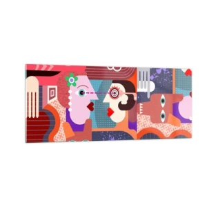 Obraz na skle - Tvárou v tvár - 100x40 cm