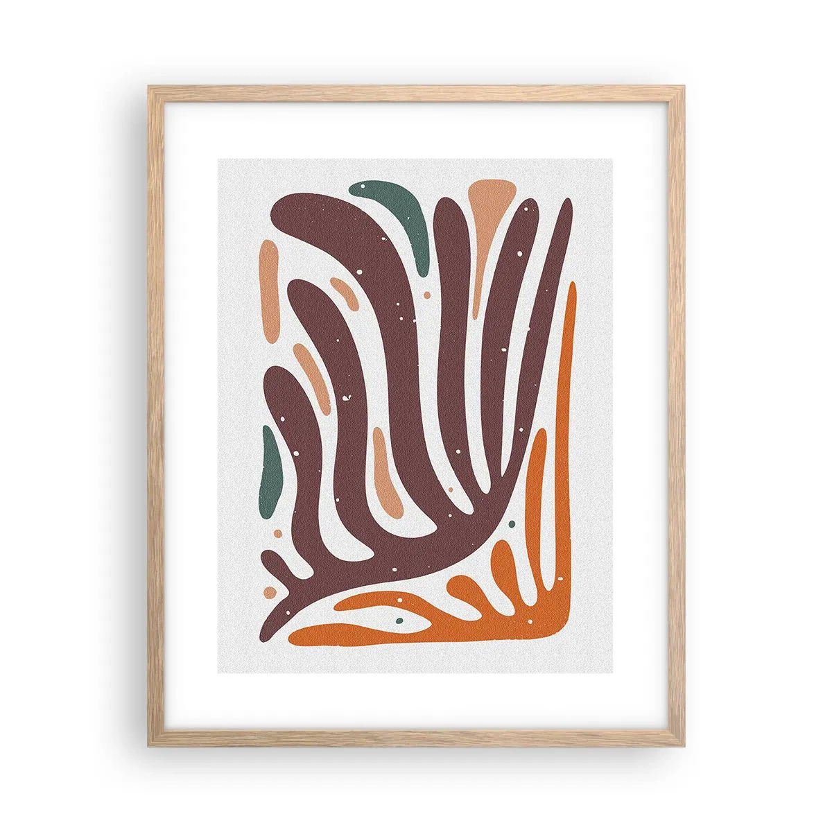 Plagát v ráme zo svetlého duba - Organická a radiálna kompozícia - 40x50 cm