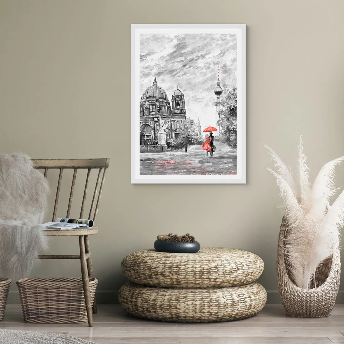 Plagát v bielom ráme - Berlínske stretnutie - 70x100 cm