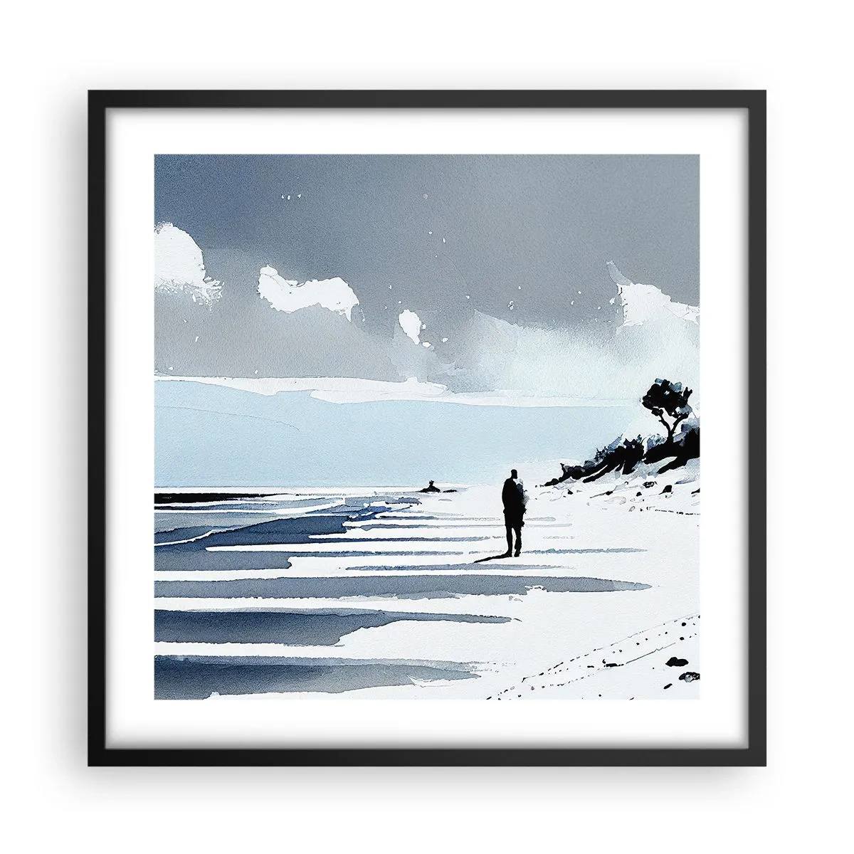 Plagát v čiernom ráme - O samote - 50x50 cm