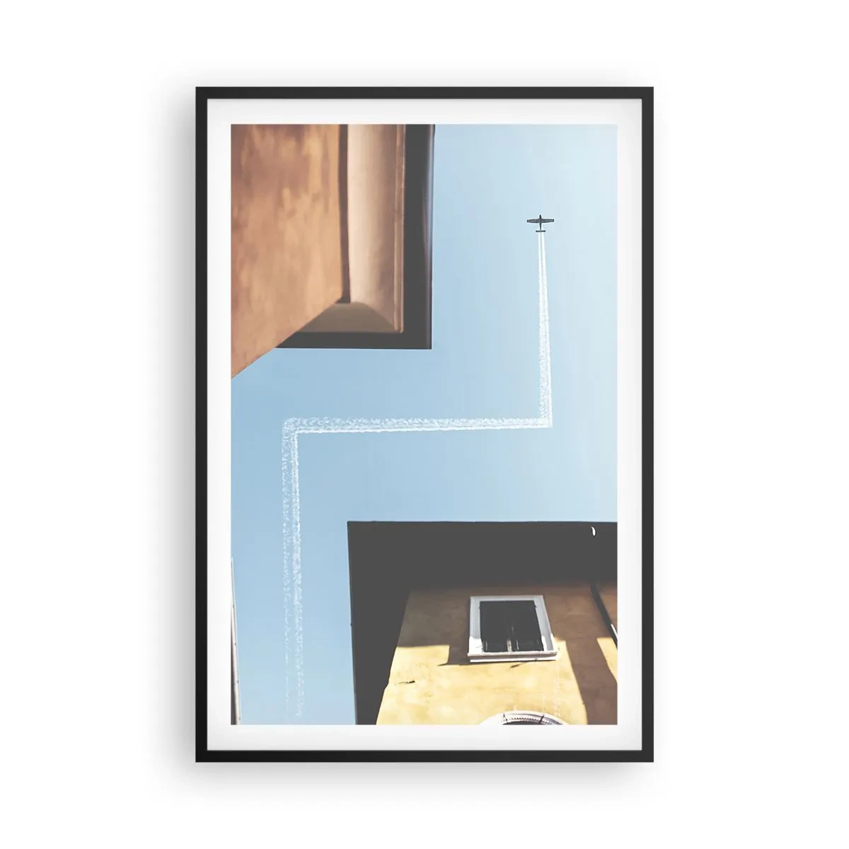 Plagát v čiernom ráme - Nad mestským labyrintom - 61x91 cm
