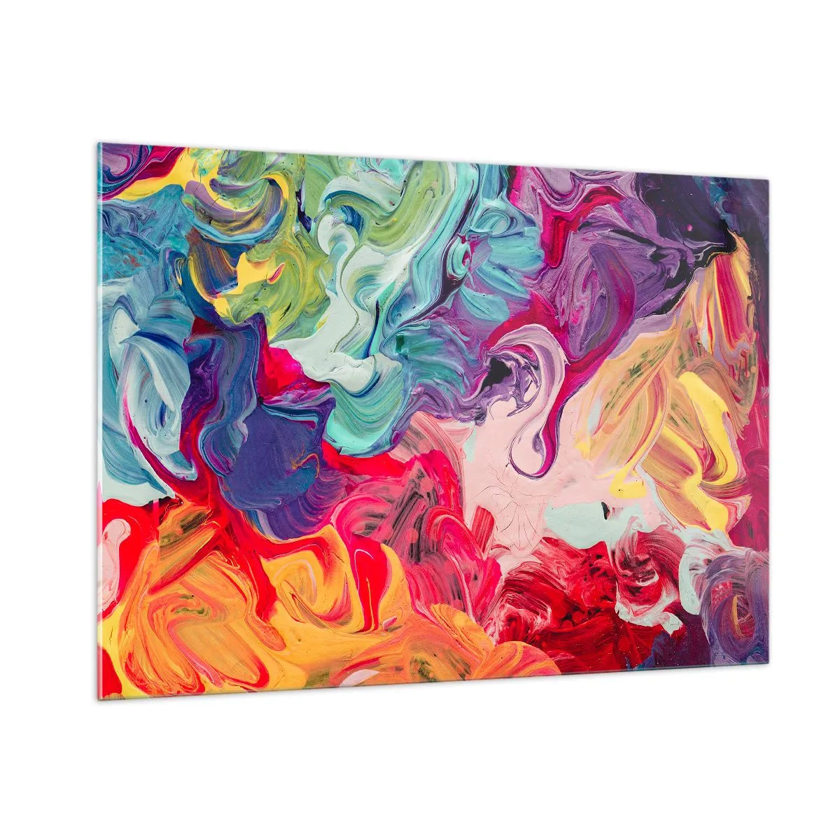 Obraz na skle - Zrodenie farieb - 100x70 cm