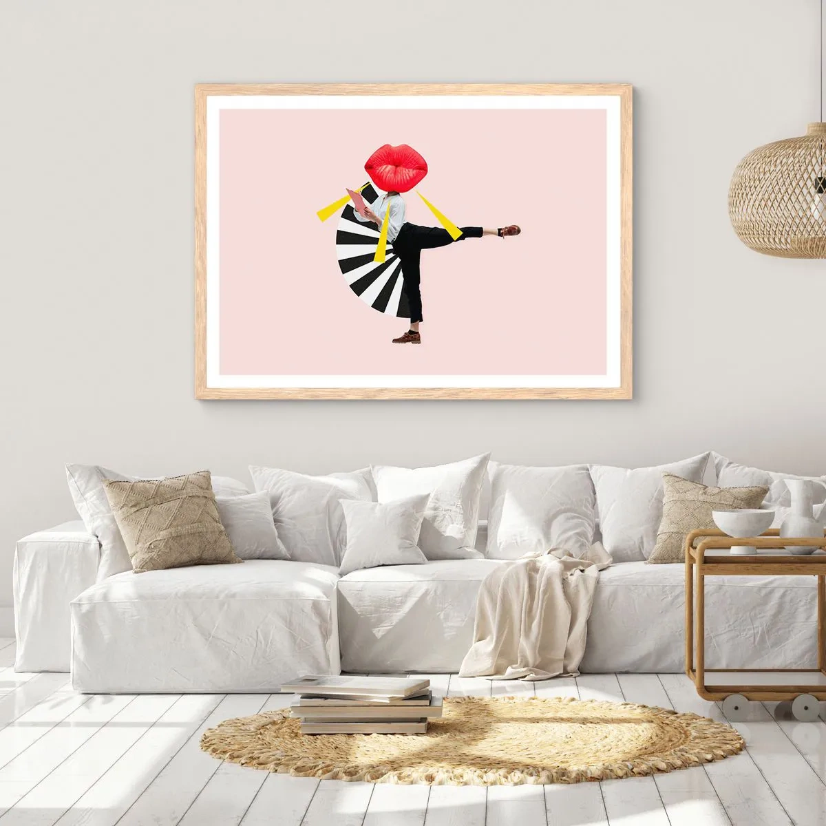 Plagát v ráme zo svetlého duba - Surrealistický pop-art - 50x40 cm