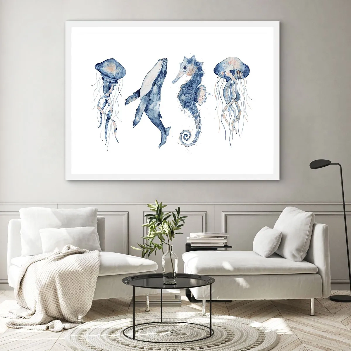Plagát v bielom ráme - Morská divočina - 100x70 cm