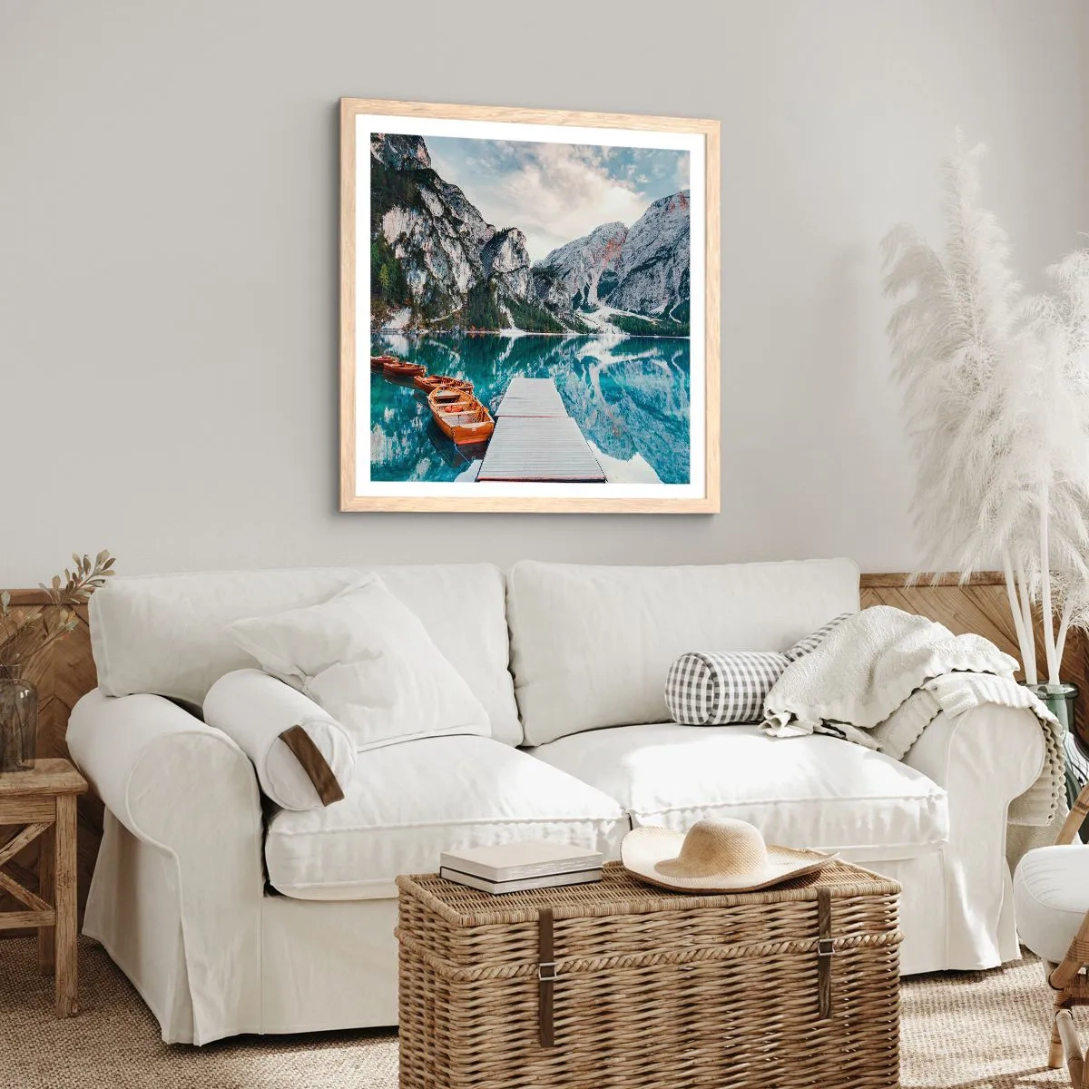 Plagát v ráme zo svetlého duba - Ukážeme vám krásu - 60x60 cm