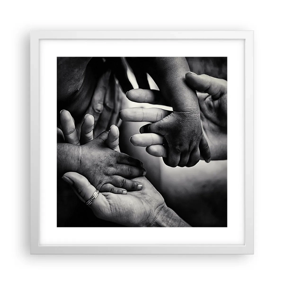 Plagát v bielom ráme - Byť človekom - 40x40 cm