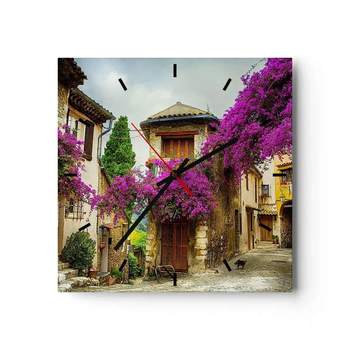 Nástenné hodiny - Pod kvetinovým baldachýnom - 40x40 cm