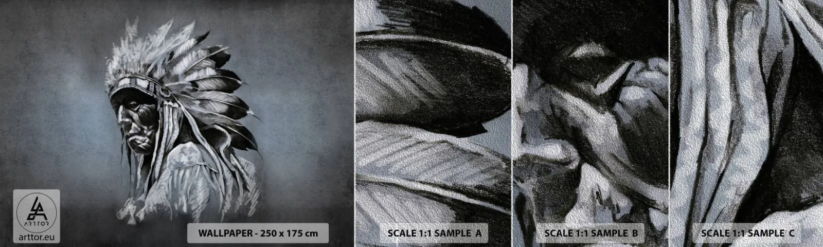 Vzorka fototapety Premium Sand - Návrat k základom - indický, Vlečka, Muž - 100x30 cm