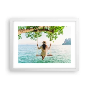 Plagát v bielom ráme - Život je krásny - 40x30 cm