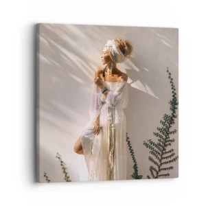 Obraz na plátne - Slnko a dievča - 30x30 cm