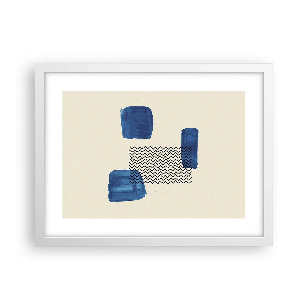 Plagát v bielom ráme - Abstraktné kvarteto - 40x30 cm