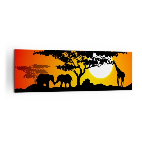Obraz na plátne - Stretnutie na savane - 160x50 cm
