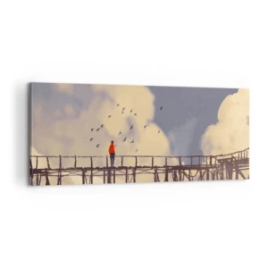 Obraz na plátne - Modrý stesk - 100x40 cm