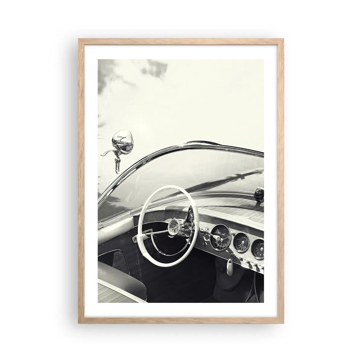 Plagát v ráme zo svetlého duba - Počasie pre bohatých - 50x70 cm