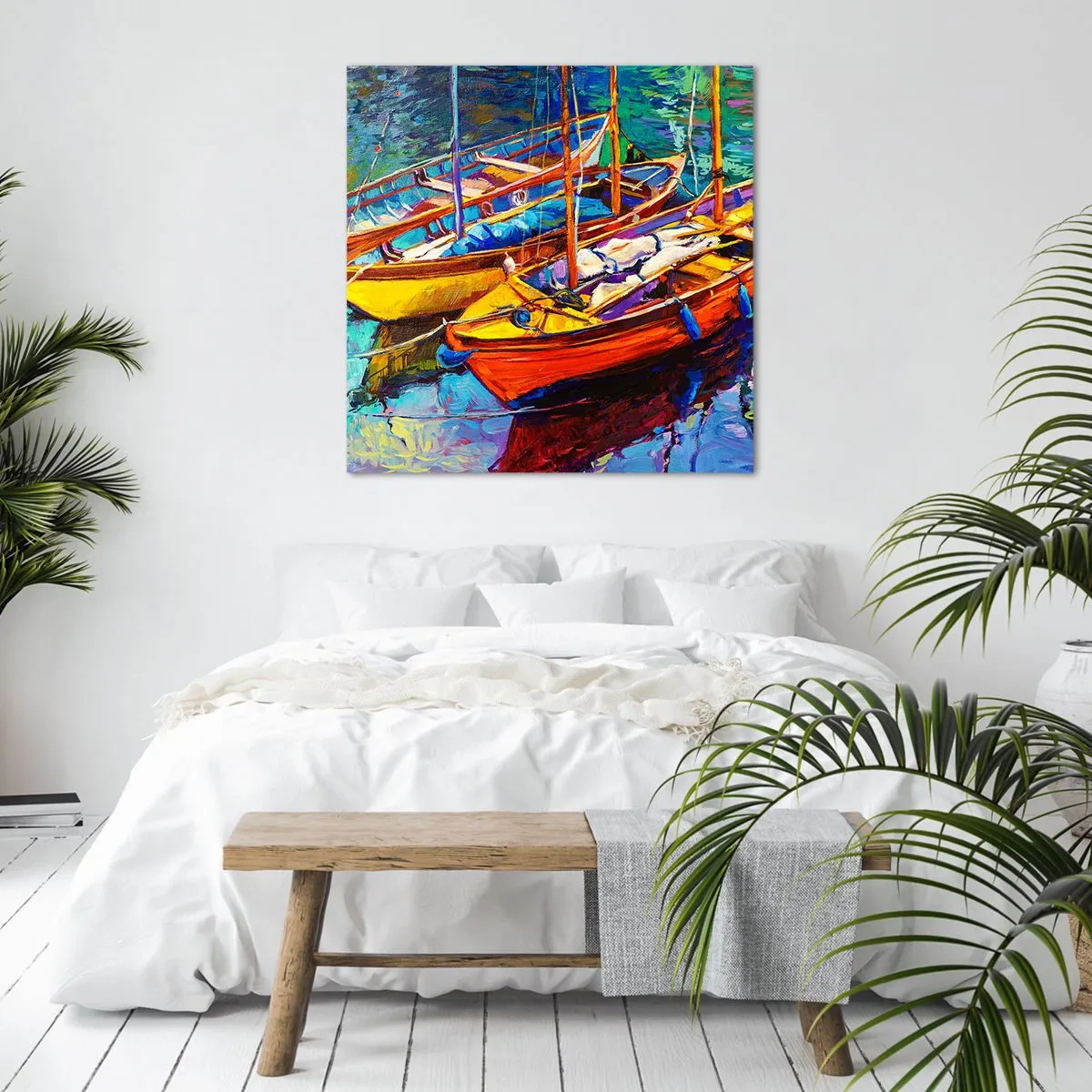 Obraz na plátne - Na vode hustej od farieb - 40x40 cm
