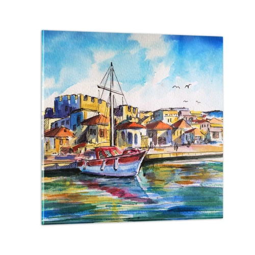 Obraz na skle - Dúhové popoludnie - 50x50 cm