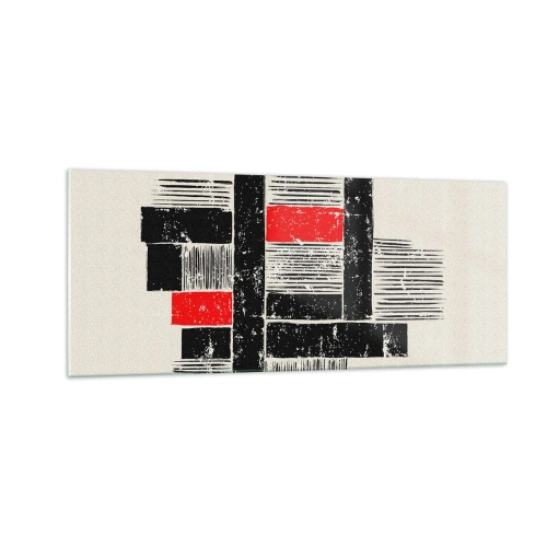Obraz na skle - Červené a čierne - 100x40 cm