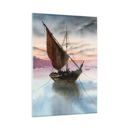 Obraz na skle - Večer v prístave - 50x70 cm