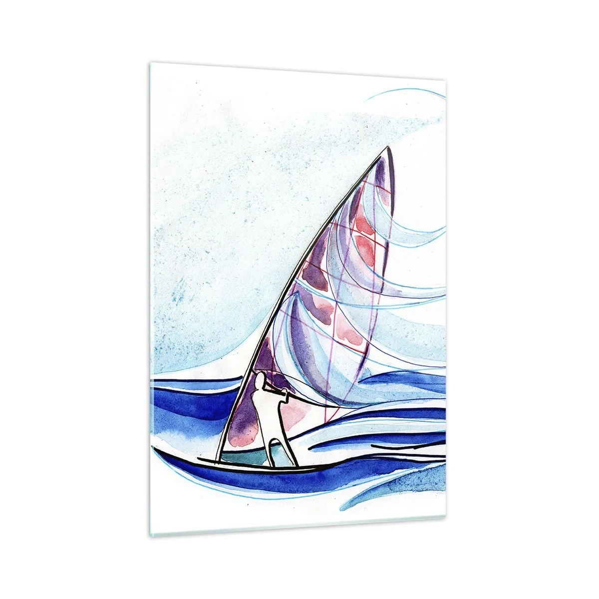 Obraz na skle - S vetrom v rytme vĺn - 50x70 cm