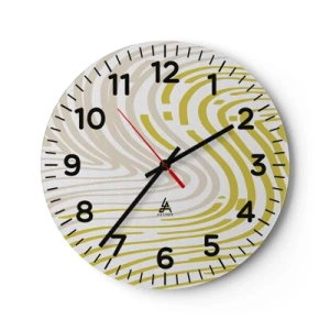 Nástenné hodiny - Kompozícia s miernym ohybom - 30x30 cm