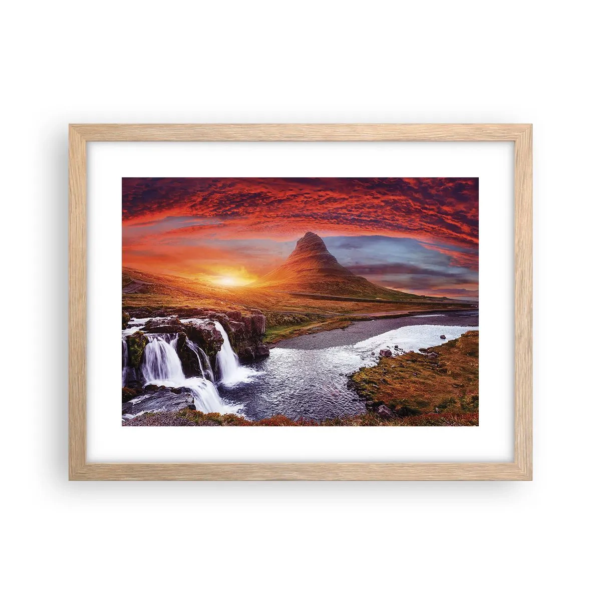 Plagát v ráme zo svetlého duba - Pohľad na Stredozem - 40x30 cm