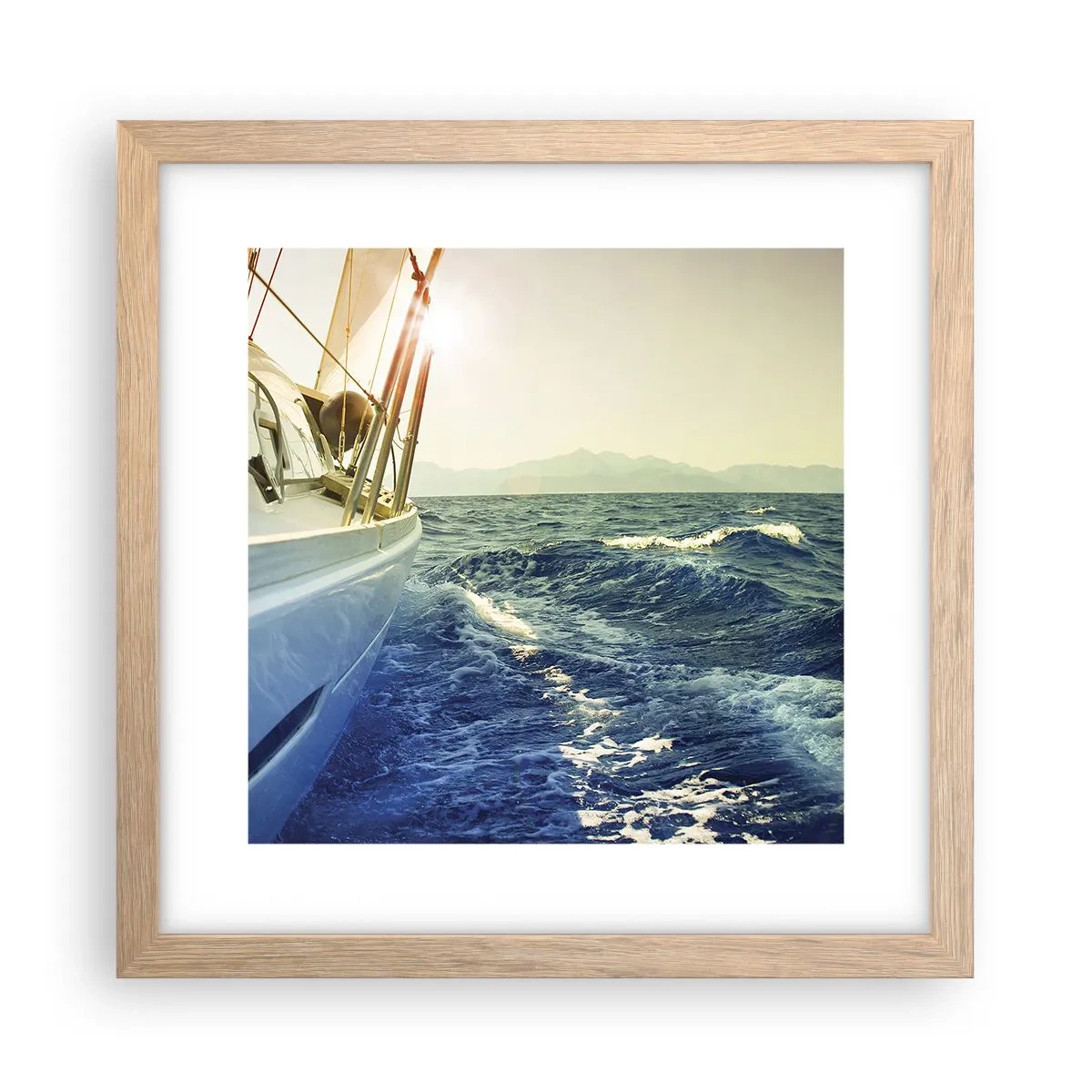 Plagát v ráme zo svetlého duba - Za dobrodružstvom - 30x30 cm