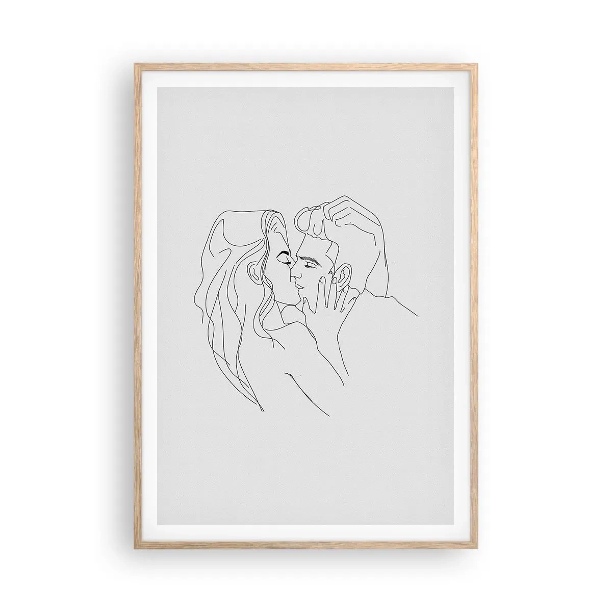 Plagát v ráme zo svetlého duba - Jedným ťahom - 70x100 cm