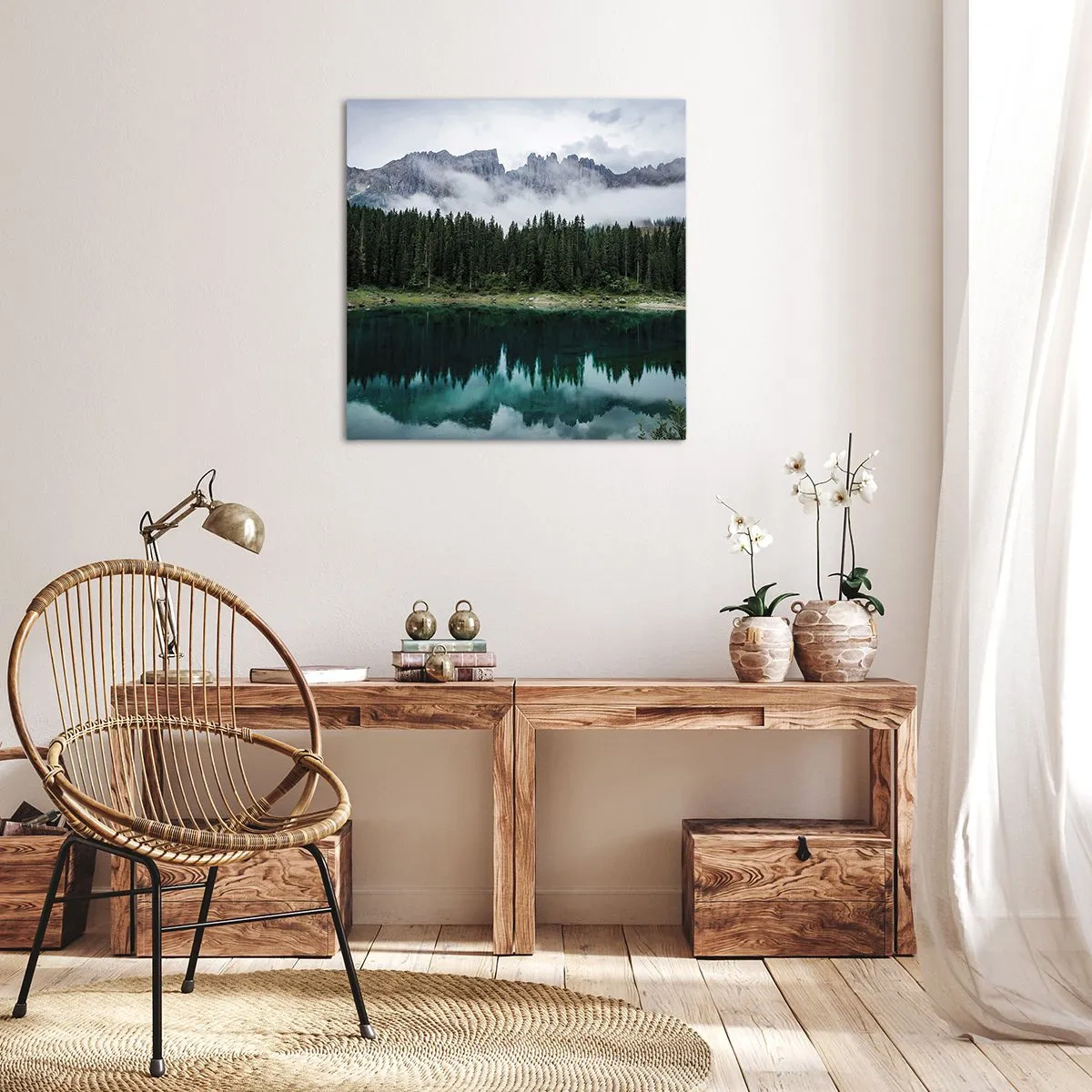 Obraz na plátne - Ticho, ticho, neprebuďme spiacu vodu…. - 60x60 cm