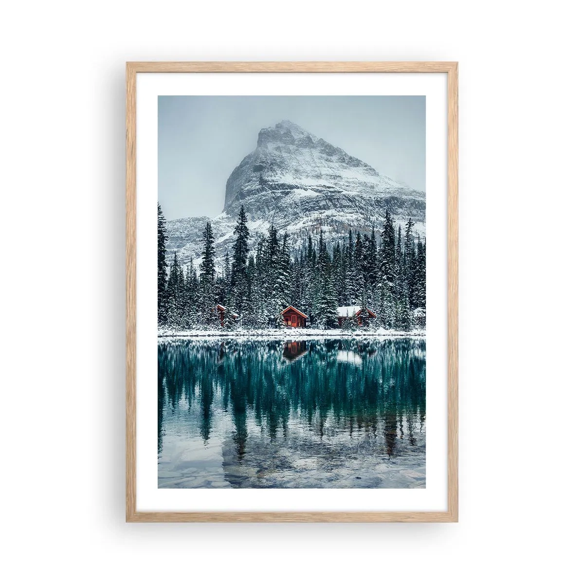 Plagát v ráme zo svetlého duba - Kanadské útočisko - 50x70 cm