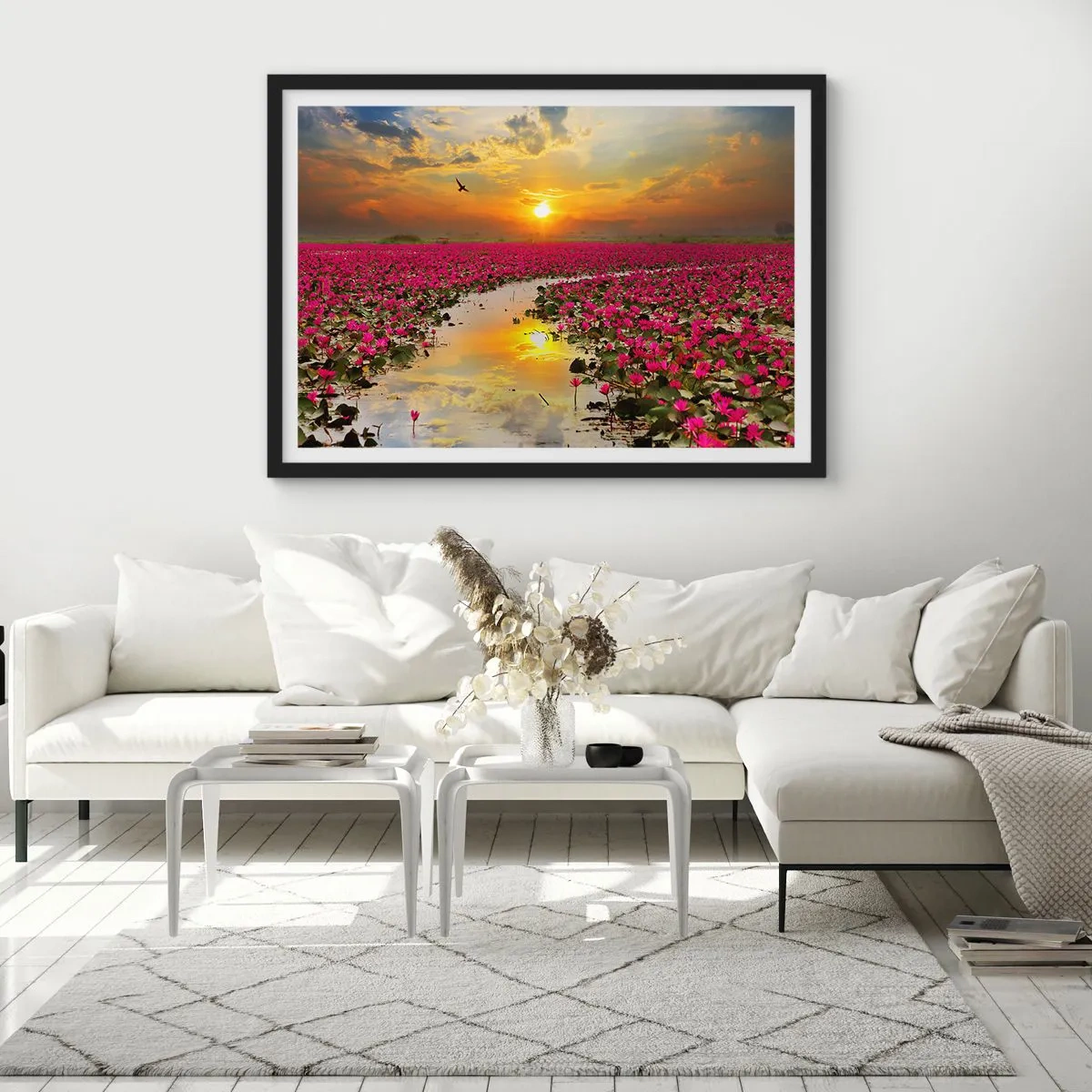 Plagát v čiernom ráme - Tajomný život jazera - 40x30 cm