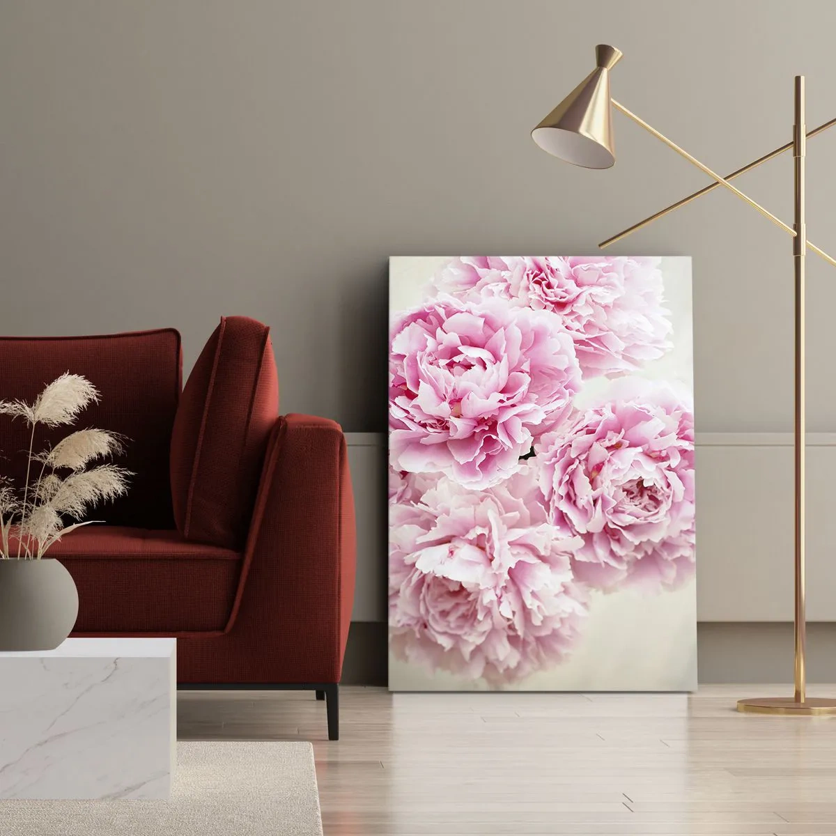 Obraz na plátne - V ružovom prepychu - 45x80 cm