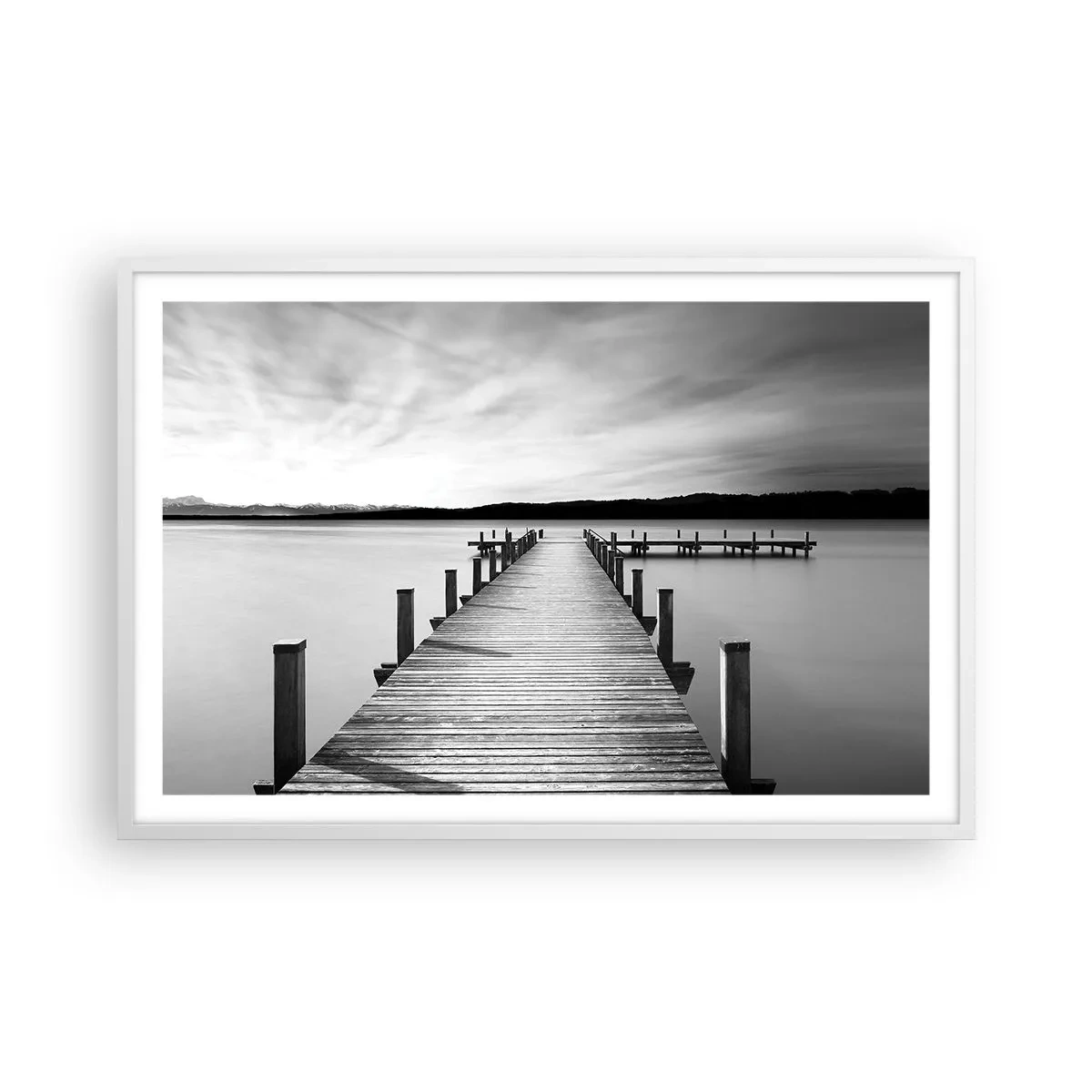 Plagát v bielom ráme - Pri napájadle – pokoji - 91x61 cm