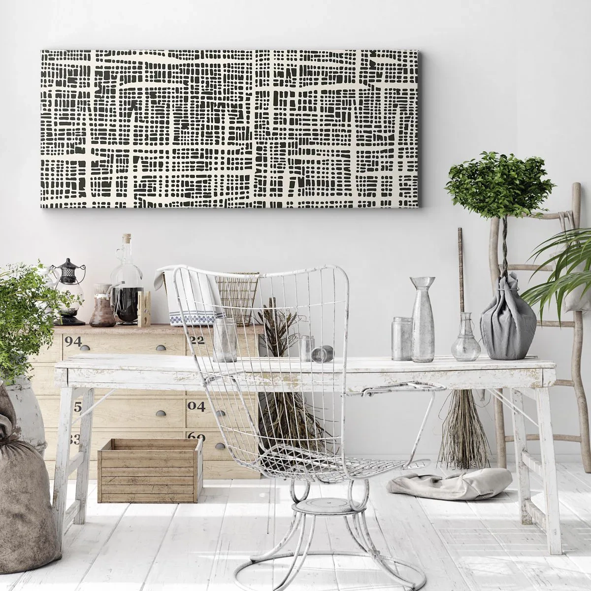 Obraz na plátne - Tkaná kompozícia - 90x30 cm