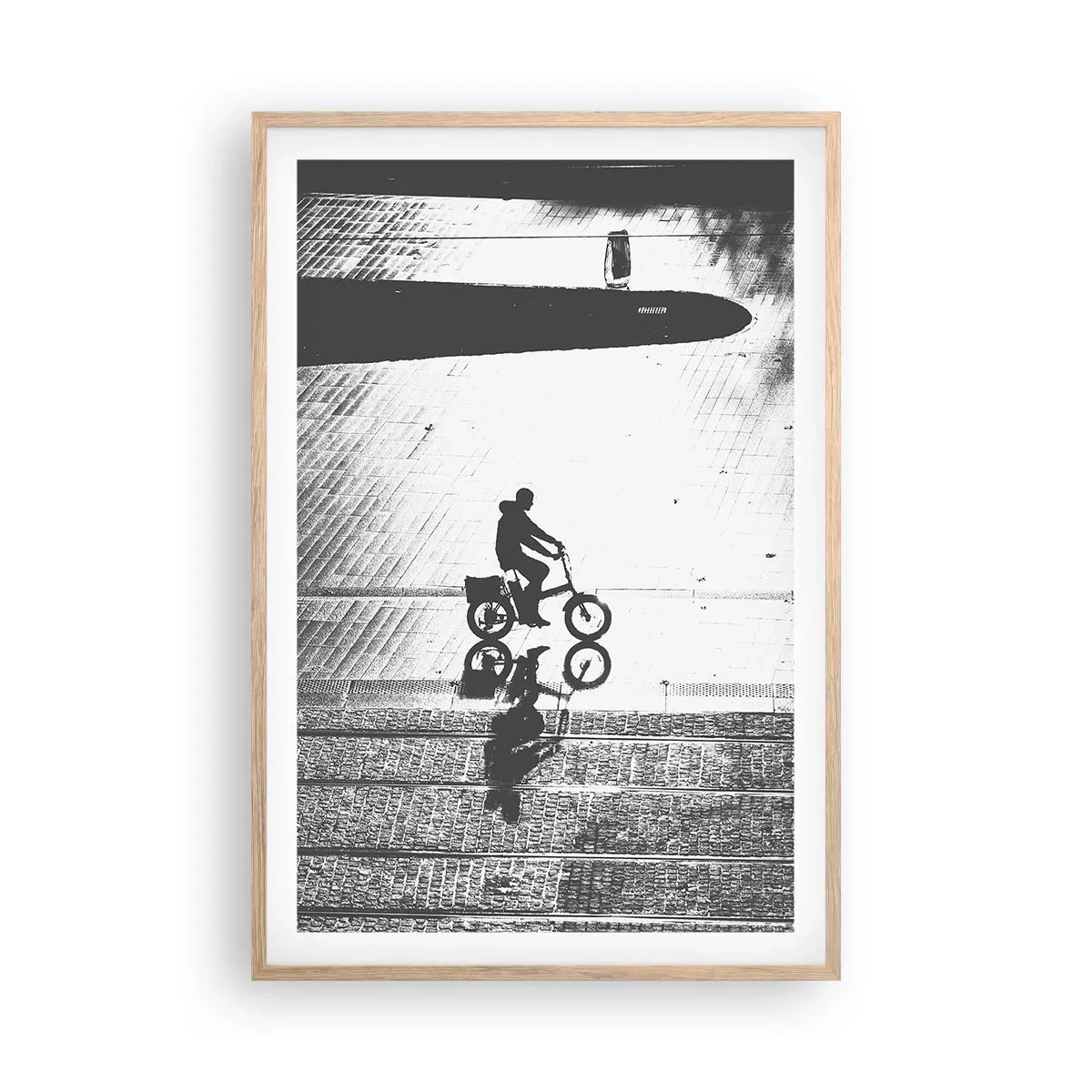 Plagát v ráme zo svetlého duba - Dopredu, cez mesto - 61x91 cm