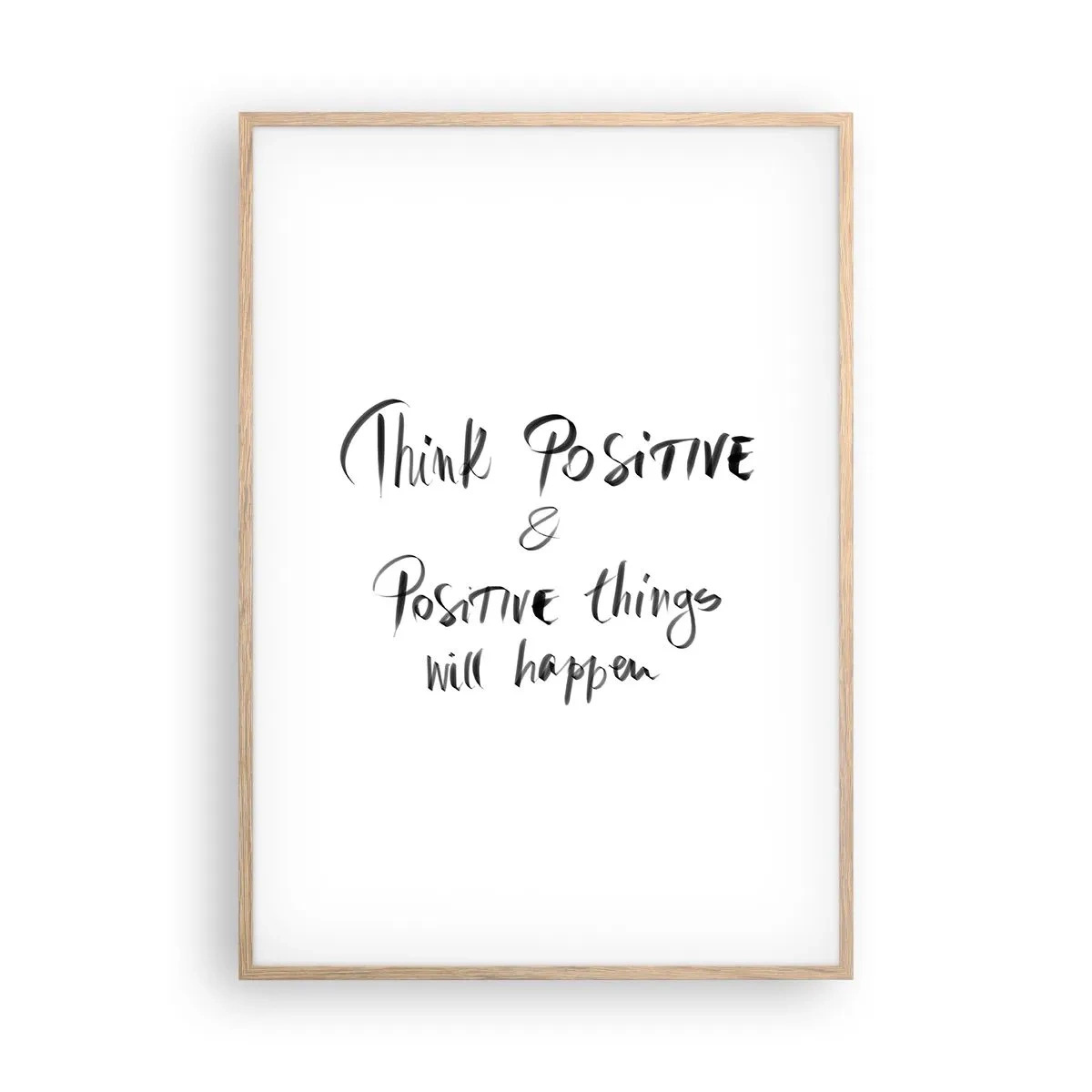 Plagát v ráme zo svetlého duba - Ako žiť? - 70x100 cm