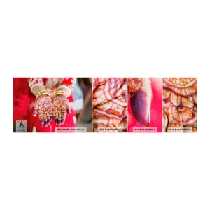 Vzorka samolepiacej fototapety Deluxe Sticker - Pripravená chytiť šťastie - Dámske ruky, Orientálne vzory, India - 100x30 cm